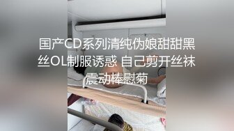 国产CD系列清纯伪娘甜甜黑丝OL制服诱惑 自己剪开丝袜震动棒慰菊