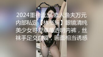 2024重磅流出 素人渔夫万元内部私定【林书辞】眼镜清纯美少女可爱草莓透明内裤，丝袜手足交自摸，画面相当诱惑