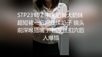 STP23897 丰乳肥臀大奶妹 超短裙一把抱住揉奶子 镜头前深喉插嘴 开档灰丝扣穴后人爆插