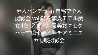 素人パンチラ in 自宅で个人撮影会 vol.056 素人モデル美女4名 アイドル级美女にセクハラ前线！メイドチアミニスカ制服撮影会